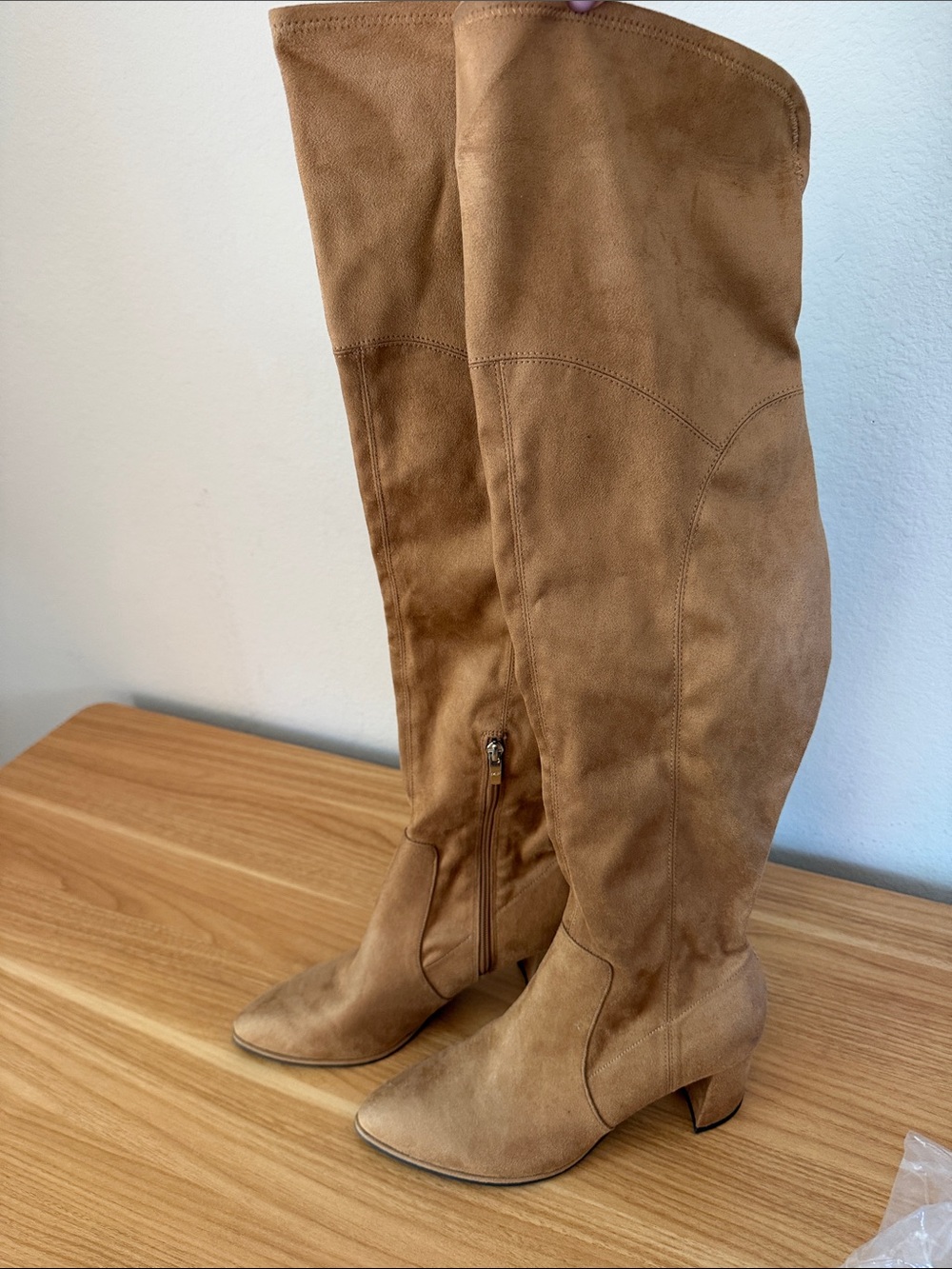 Marc Fisher Over-the-Knee Tan Suede Boots